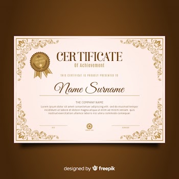 Retro certificate template