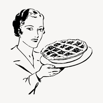 Retro cherry pie clipart, hand | Free Vector - rawpixel