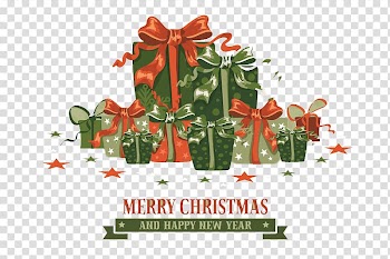 Retro Christmas gift greeting card material transparent background PNG clipart