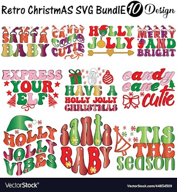 retro christmas svg bundle