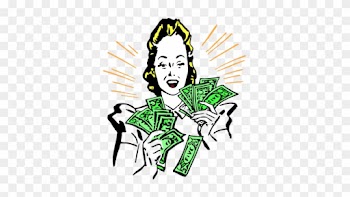 Retro Clip Art - Spending Money Clip Art