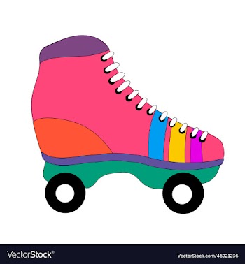 retro colorful roller skate shoe 90s and 80s style