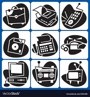 Retro computer icons vector image