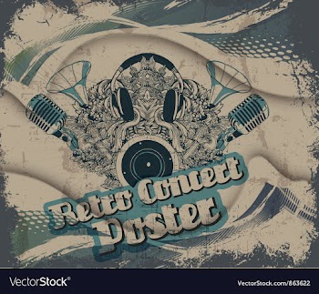 Retro concert poster vector image