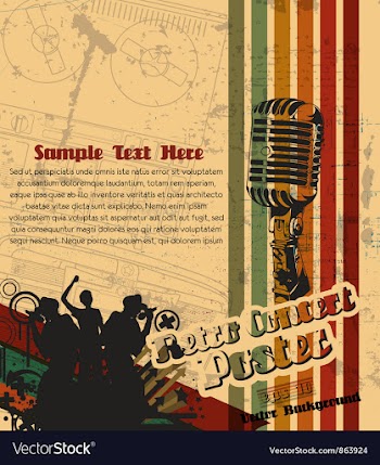  					Retro concert poster vector image														
