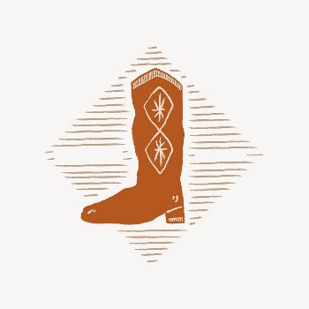 Retro cowboy boot collage element | Free Vector - rawpixel