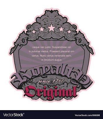 Retro floral label vector image