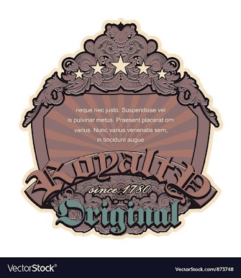 Retro floral label vector image
