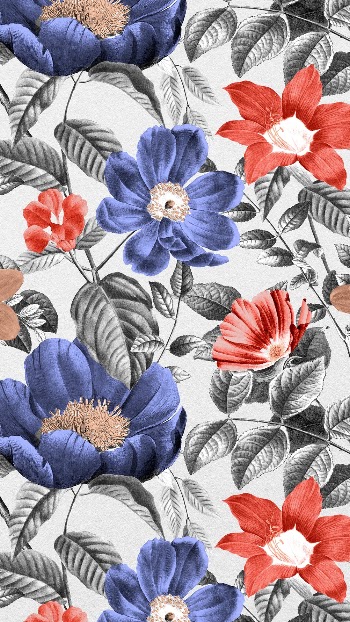 Retro floral pattern mobile wallpaper, | Free Photo - rawpixel