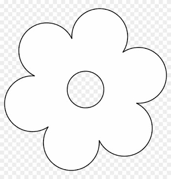 Retro Flower 6 Black White Line Art Twitter Valentine - Flower Black And White