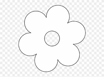 Retro Flower 6 Black White Line Art Twitter Valentine - Flower Black And White