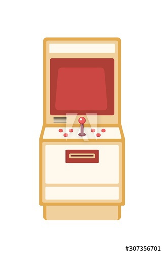 Retro game machine flat vector illustration