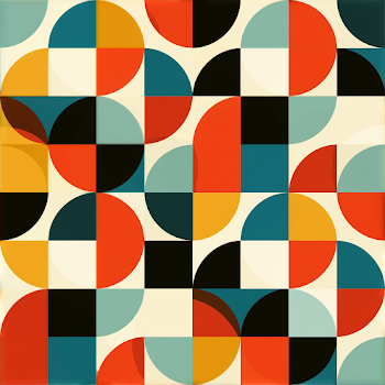 Retro Geometric Pattern in Bold Colors