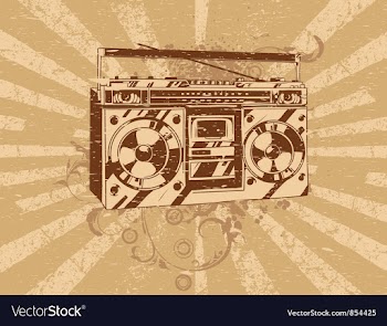 Retro ghetto blaster tape deck vector image