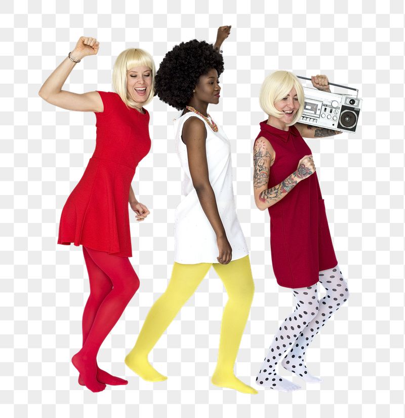Retro girls partying png sticker, | Free PNG - rawpixel