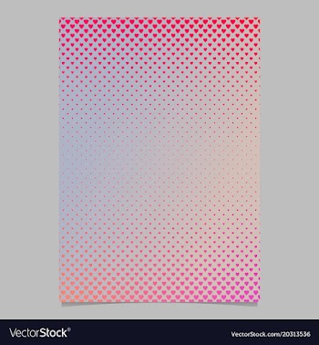 Retro gradient heart pattern flyer template vector image