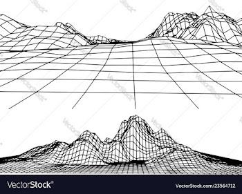 Retro grid rocks vector image