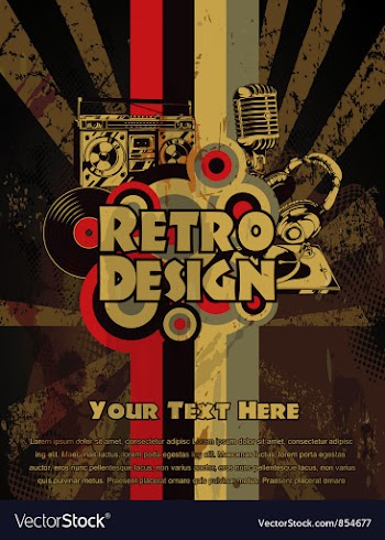  					Retro grunge concert poster vector image														