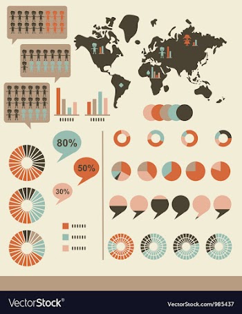  					Retro infographics and UI elements vector image														