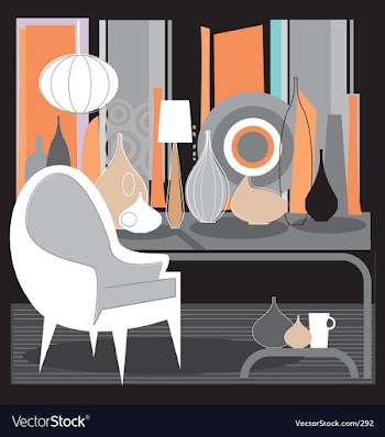 Retro interior vector image