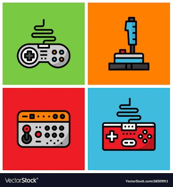 Retro joystick vector image