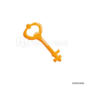 retro key gold icon