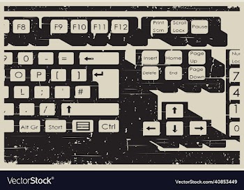 retro keyboard close up poster