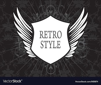 Retro label with shield vector image
