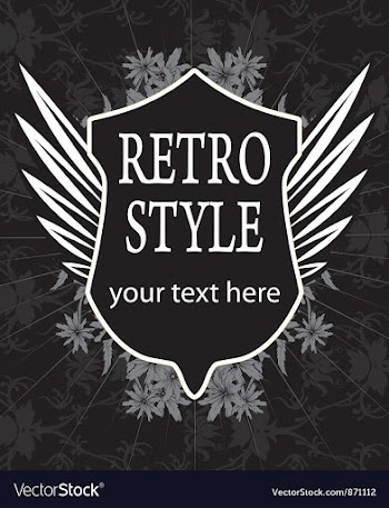 Retro label with shield vector image