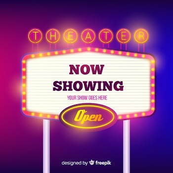Retro lights billboard Free Vector