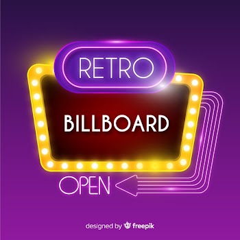 Retro lights billboard Free Vector