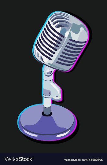 retro microphone on dark background