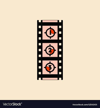 Retro movie frame in flat vector image