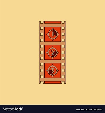 Retro movie frame in flat vector image
