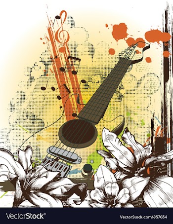 Retro music background vector image
