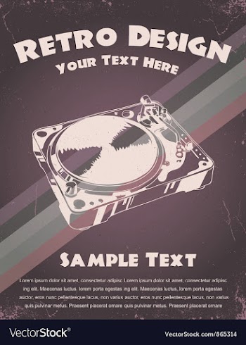 Retro music poster vector image