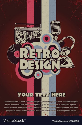 Retro music poster vector image