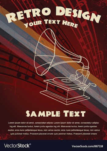 Retro music poster vector image