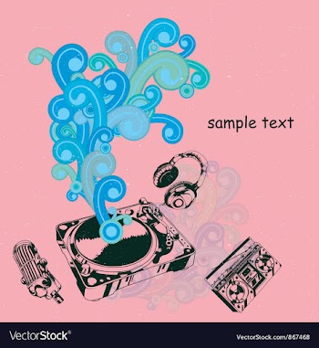 Retro music poster vector image
