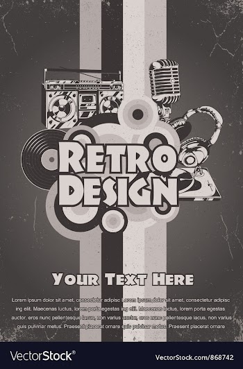 Retro music poster vector image