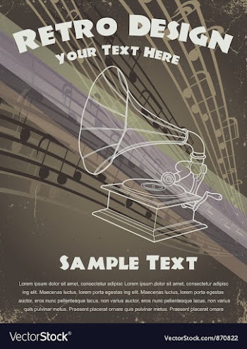 Retro music poster vector image