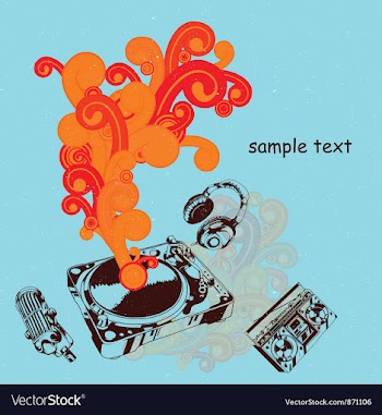 Retro music poster vector image
