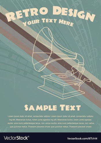 Retro music poster vector image