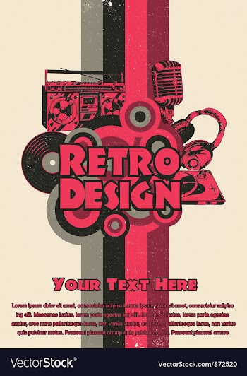 Retro music poster vector image