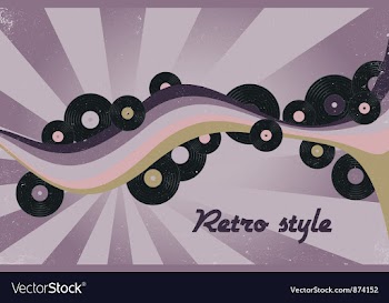 Retro music poster vector image