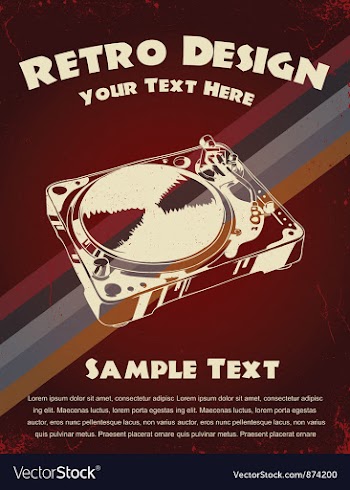 Retro music poster vector image