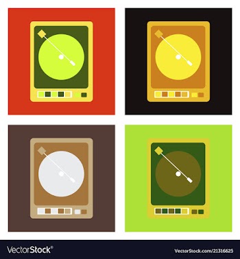 Retro music poster with vintage vinyl player vector image