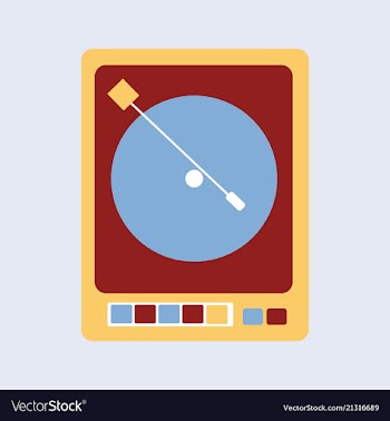 Retro music poster with vintage vinyl player vector image