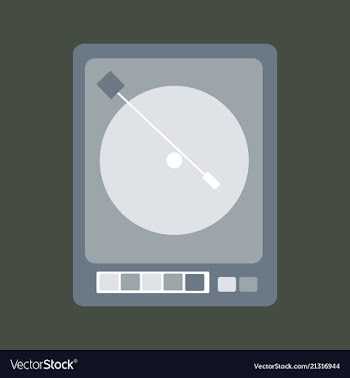 Retro music poster with vintage vinyl player vector image