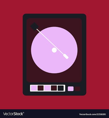 Retro music poster with vintage vinyl player vector image